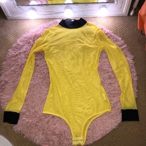 I AM GIA yellow and black long sleeve bodysuit